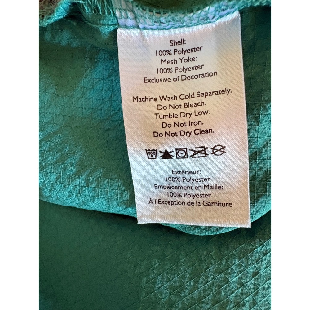 Eddie Bauer Women XL Teal Green Ripstop Hiking Shirt Long Sleeve Ventilated Back - Picture 9 of 14